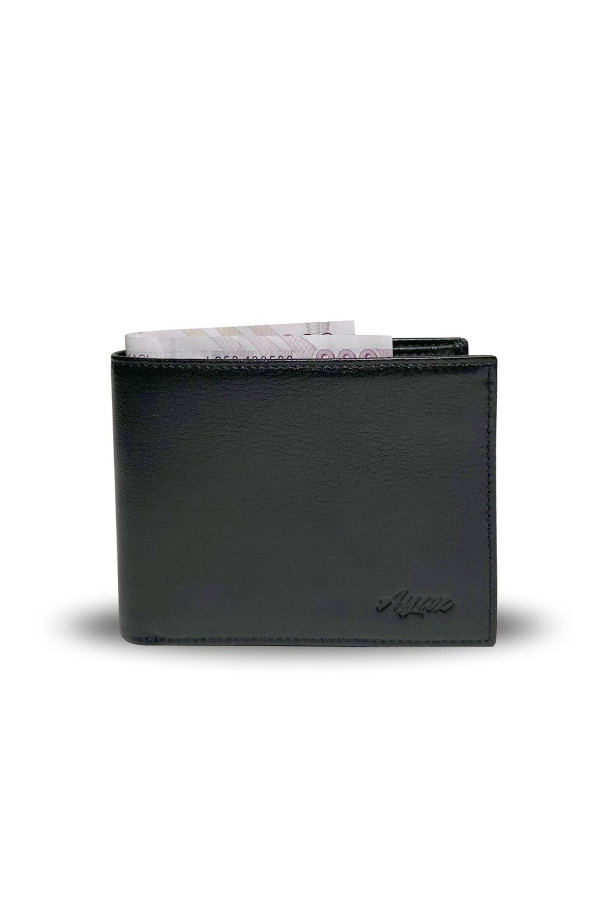 Klasik Hakiki Deri Erkek Cüzdan - Siyah