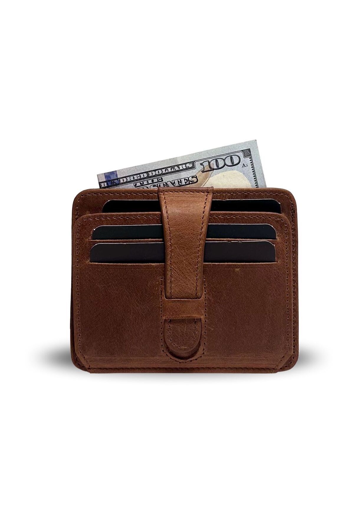 Helios Hakiki Deri El Yapımı Kartlık - Taba greyzi