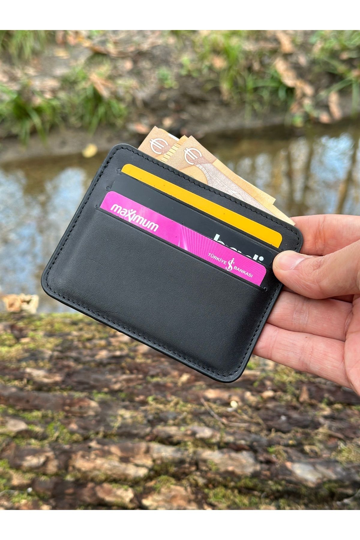 Hakiki Deri Kartlık - Siyah