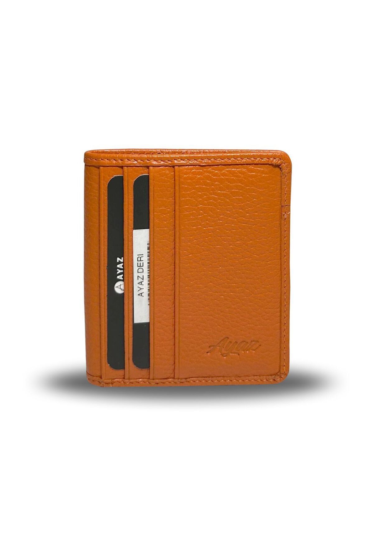 Arsen Minimal Hakiki Deri Cüzdan - Turuncu