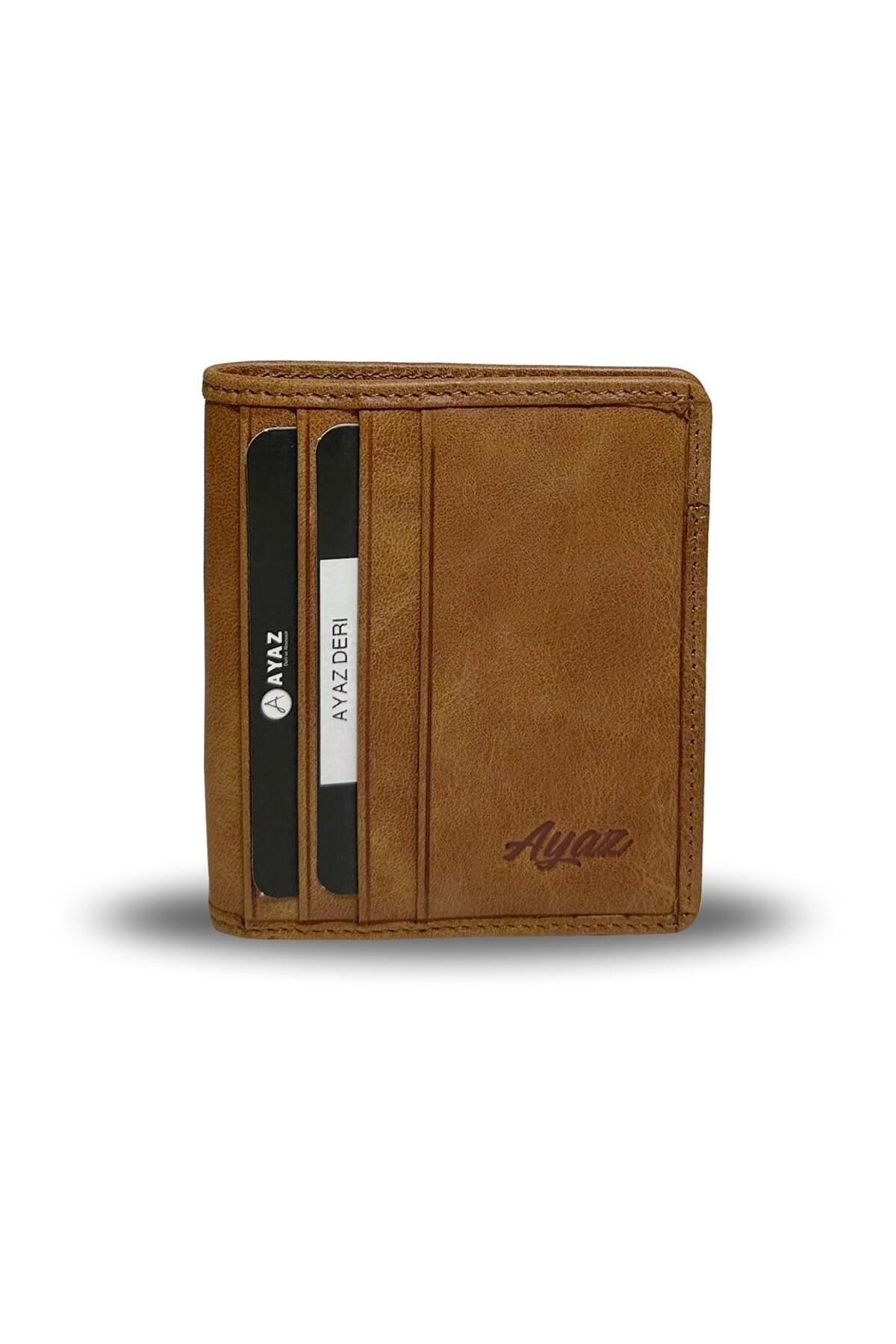 Arsen Minimal Hakiki Deri Cüzdan - Taba