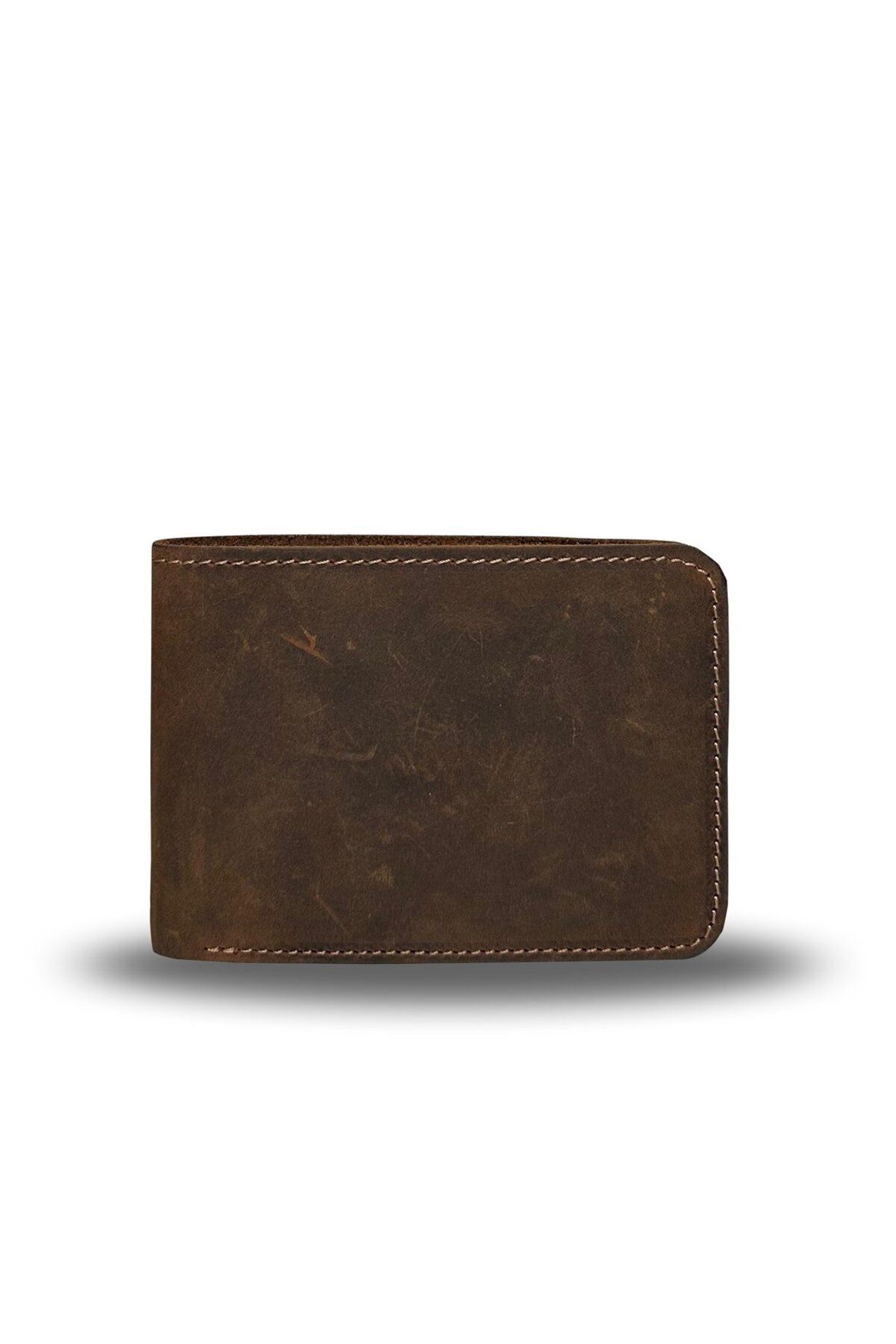 Natural El Yapımı Deri Cüzdan - Klasik Taba