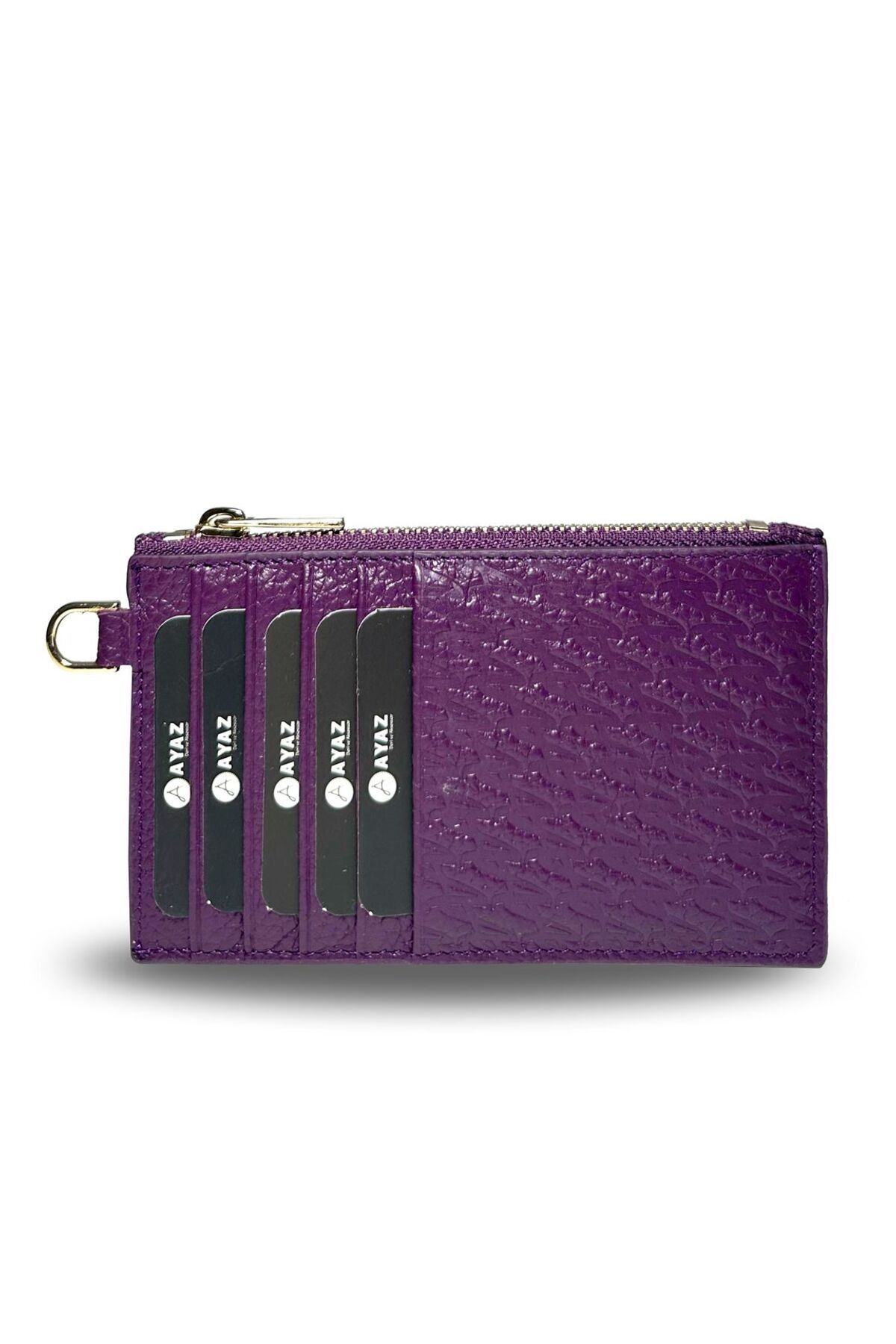 Charm Yatay Cüzdan Hakiki Deri - Mor