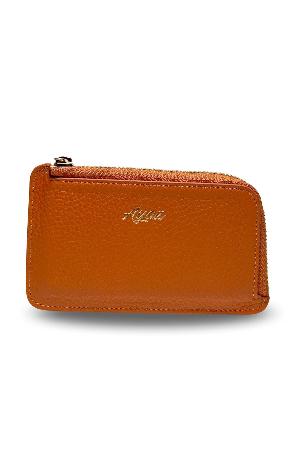 Lina Hakiki Deri Kadın Cüzdan - Turuncu